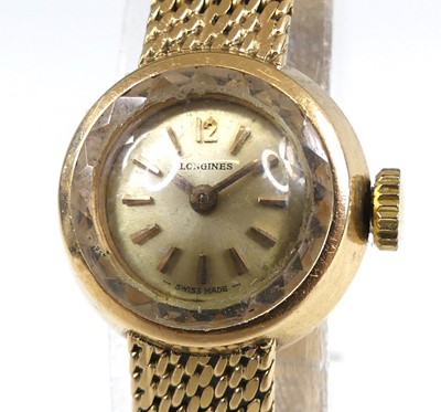 Lot 1212 - A lady's Longines 18ct gold cased cocktail...