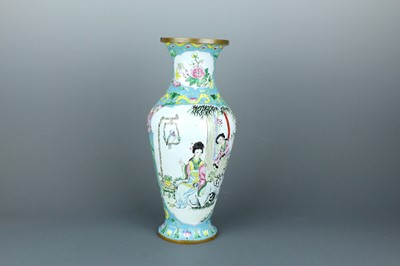 Lot 2162 - A Chinese Canton enamel ‘ladies’ vase, 20th...