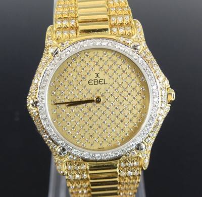 Lot 1214 - An 18ct yellow gold Ebel diamond set quartz...
