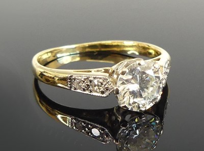 Lot 1180 - An Art Deco diamond solitaire ring, featuring...