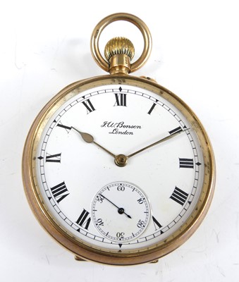 Lot 1206 - JW Benson of London - a gent's 9ct gold cased...