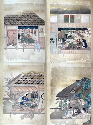 Lot 2244 - A set of four Japanese prints reproducing a...