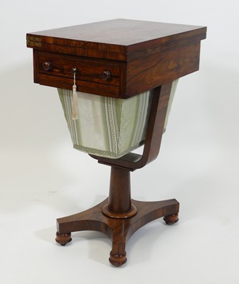 Lot 1378 - A Regency rosewood pedestal combination games...