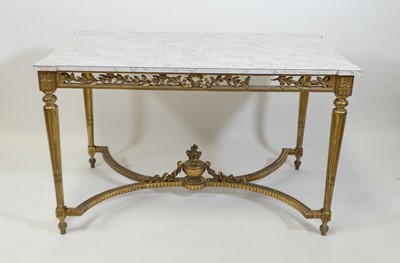 Lot 1416 - A French giltwood and gesso centre table,...