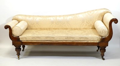 Lot 1423 - A late Regency rosewood framed double...