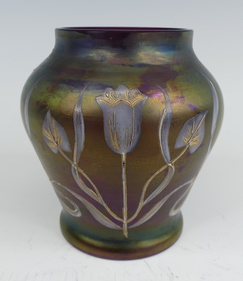Lot 64 - A circa 1900 Art Nouveau Loetz style lustre...