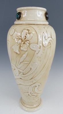 Lot 19 - A large Bretby Art Nouveau pottery vase, of...