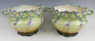 Lot 18 - A pair of Franz Mehlem Royal Bonn Art Nouveau...