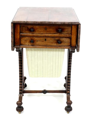 Lot 1449 - A George IV rosewood needlework table, having...