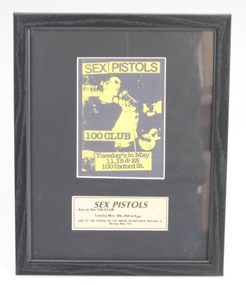 Lot 713 - Sex Pistols, an advert for the 100 Club...
