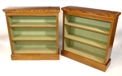Lot 1392 - A pair of walnut and burr walnut open...