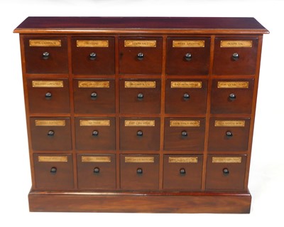 Lot 1405 - A mahogany apothecary chest, arranged as four...