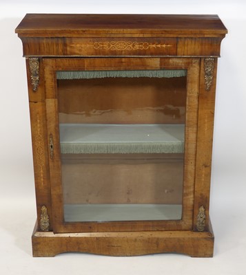Lot 1381 - A Victorian walnut and marquetry inlaid pier...