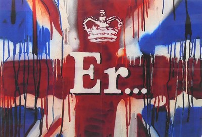 Lot 243 - Banksy (b.1974) - ER..., screenprint on cotton,...