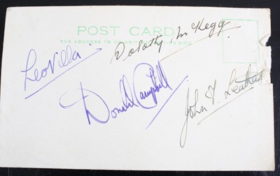 Lot 724 - Donald Campbell, (1921-1967), a blank postcard...