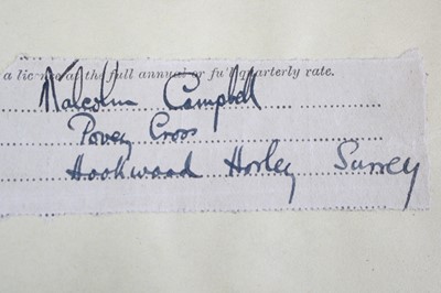 Lot 730 - Sir Malcolm Campbell (1885-1948), a clipped...