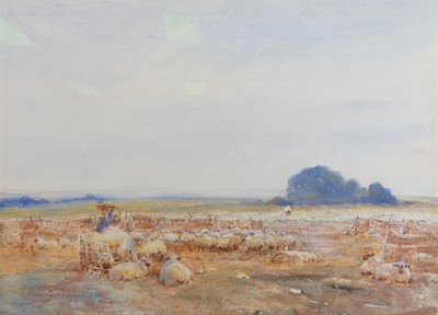 Lot 1292 - Claude Hayes (1852-1922) - The sheepfold,...