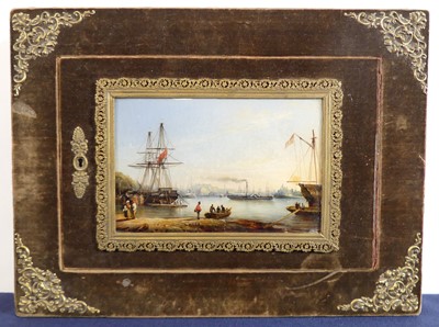 Lot 1278 - A late 19th century French desk blotter inset...