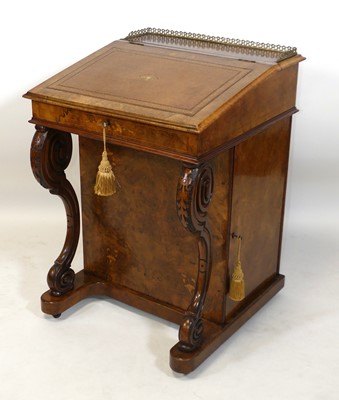 Lot 1432 - A Victorian burr walnut and marquetry inlaid...