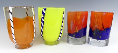 Lot 85 - A pair of Czechoslovakian studio glass footed...