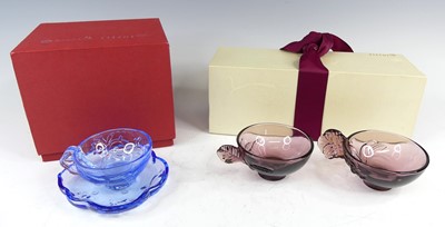 Lot 72 - Tittot Glass - a blue tinted moulded glass...