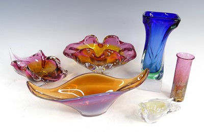 Lot 70 - Two Chribska of Czechoslovakia pink and amber...
