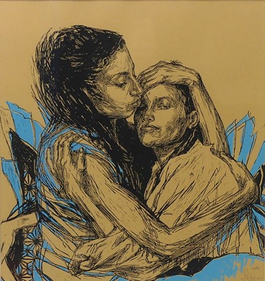 Lot 230 - Swoon (American b.1977) - Love, screenprint in...