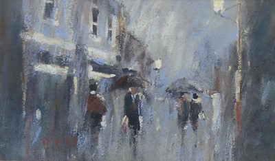 Lot 220 - George Gill (B.1949) - Wet Evening, pastel and...