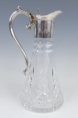 Lot 1138 - A modern cut glass silver topped claret...