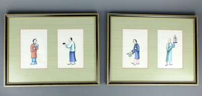 Lot 2203 - Two panels of Chinese school watercolour...
