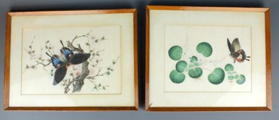 Lot 2202 - Two panels of Chinese school watercolour...