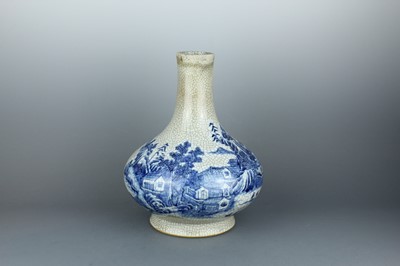 Lot 2030 - A large Chinese ge type bottle vase with blue...