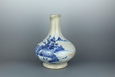 Lot 2030 - A large Chinese ge type bottle vase with blue...