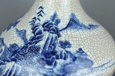 Lot 2030 - A large Chinese ge type bottle vase with blue...