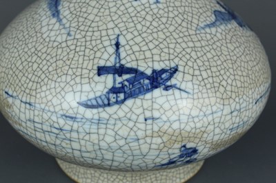 Lot 2030 - A large Chinese ge type bottle vase with blue...