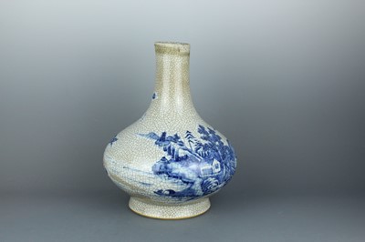 Lot 2030 - A large Chinese ge type bottle vase with blue...