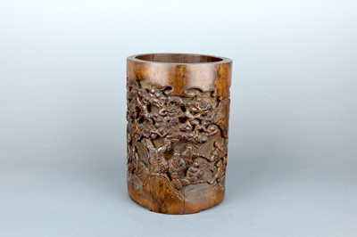 Lot 2086 - A Chinese bamboo carved ‘figures and...