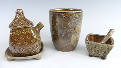 Lot 44 - Fleen Doran - a salt-glazed novelty teapot and...