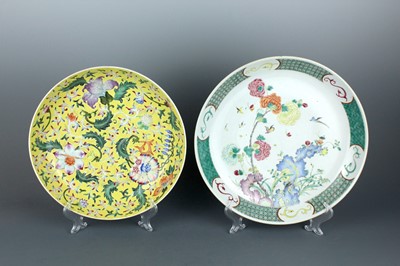 Lot 2131 - Two Chinese famille rose ‘floral’ dishes,...
