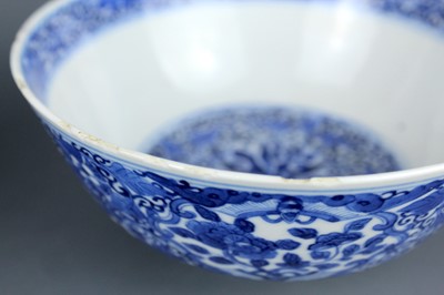Lot 2022 - Two Chinese blue and white bowls, Qing Dynasty,...