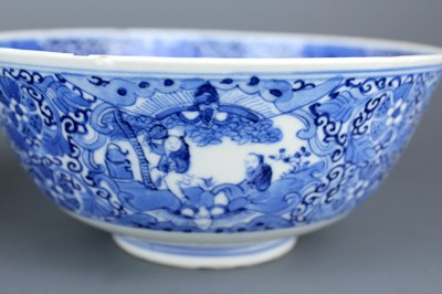 Lot 2022 - Two Chinese blue and white bowls, Qing Dynasty,...