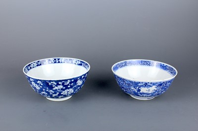 Lot 2022 - Two Chinese blue and white bowls, Qing Dynasty,...