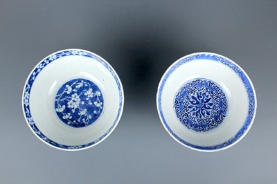 Lot 2022 - Two Chinese blue and white bowls, Qing Dynasty,...