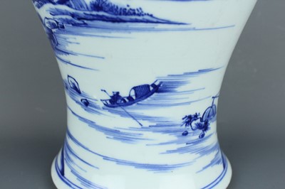 Lot 2029 - A Chinese blue and white yen yen vase with...