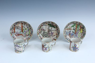 Lot 2147 - Three sets of Chinese famille rose ‘figural’...