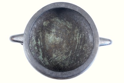 Lot 2068 - A Chinese bronze censer, Qing Dynasty, with...