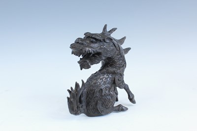 Lot 2230 - A Japanese bronze qilin figure, Meiji era...