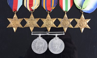 Lot 3288 - A collection of seven WW II medals to include...