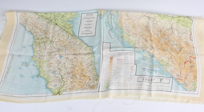 Lot 3243 - A WW II silk escape map, Sheet F Croatia (W &...