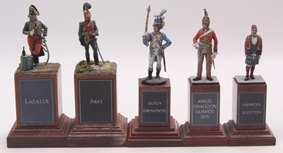 Lot 1871 - A collection of five 54mm scale white metal...